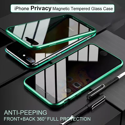 $11.96 • Buy Anti Peep Magnetic Phone Case For IPhone 14 11 12 13Pro Max SE XR X XS MAX Plus