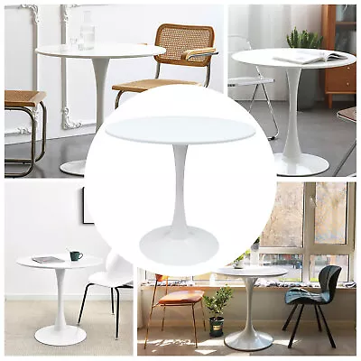 White Round Dining Table Tulip Table Mid-Century Modern Coffee Leisure Table NEW • $114.69