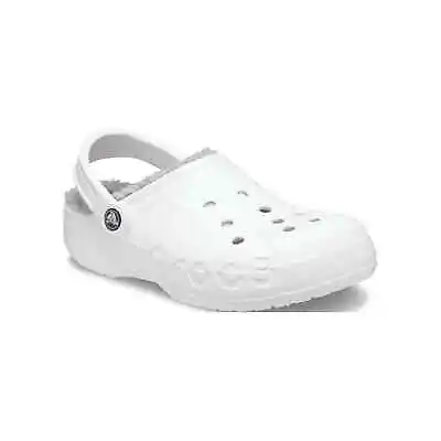 Crocs 205969 Unisex Baya Lined Clogs White/Light Grey Men 11 • $25
