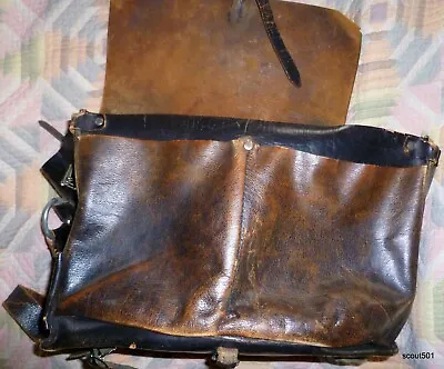 Vintage Large 1950s Leather Mail Carrier Messenger Bag • $105