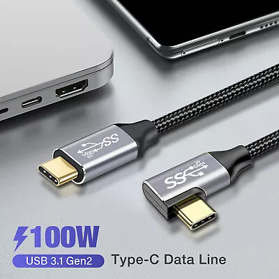$9.95 • Buy 90 Degree 100W 5A USB 3.1 Gen 2 Type C Cable 10Gbps Data Sync Fast Charging Cord