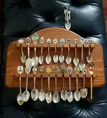 Vintage Mini Spoon Display Lot Of 23 With Display Stand • $25