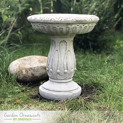 Ornamental Detailed London Bird Bath Hand Cast Stone Garden Ornament Feeder • £96.90