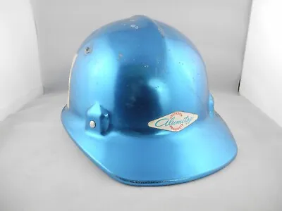 Vintage Jackson Products Aluminum Hard Hat Helmet Metallic Blue Chrome W/ Liner • $45