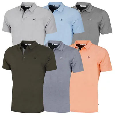 Calvin Klein Mens 2024 Prep Campus Oxford Pique Golf Polo Shirt 40% OFF RRP • £29.99