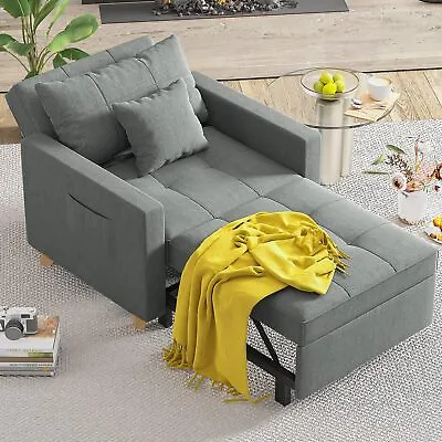 YODOLLA Convertible Sofa Bed 3-in-1 Pull Out Arm Chair Folding Recliner Sleeper • £304.99