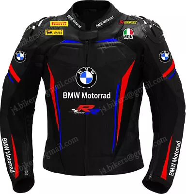 BMW Motorrad Racing Motorbike Mens Leather Jacket Moto Biker Leather Jacket. • $149.99