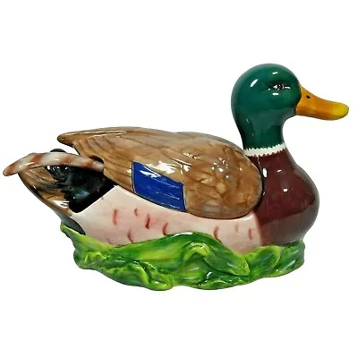 Mallard Duck Soup Tureen And Ladle Cabin Lodge Dining Kitchen Tabletop Stoneware • $41.66