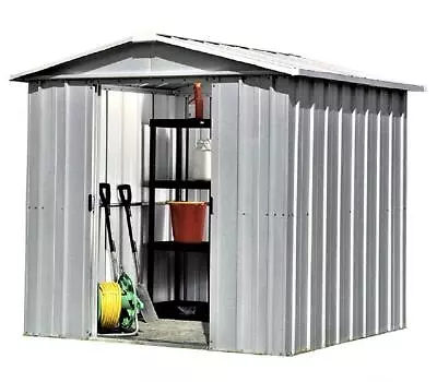 756 Yardmaster Silver Apex Metal Garden Shed - Maximum External Size 7'11 X 7'2  • £219.99