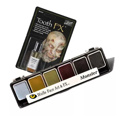 Face Paint Wolfe FX Palette W/ Tooth Paint Monster Zombie Cosplay Haunt • $29.99