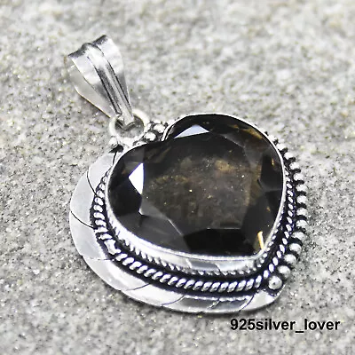 Lovely  Smokey Quartz 925 Sterling Silver Handmade Mothers Day Gift Pendant • $12.37