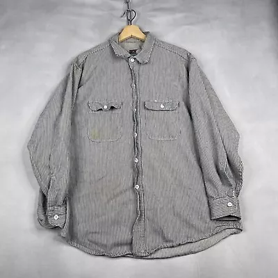Vintage Big Mac Shirt Mens XL Button Up Hickory Striped White Pinstripe Work • $50.88