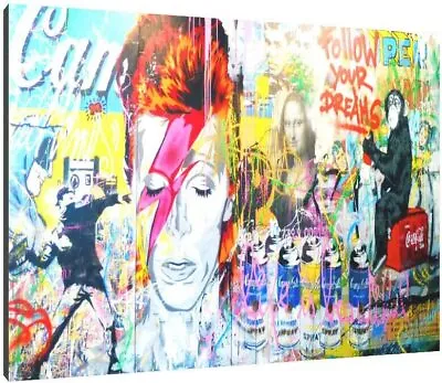 Mr Brainwash Banksy Queen Canvas Wall Art Wood Framed Ready To Hang XXL • £40