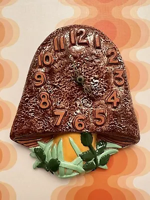 Vintage Ceramic Mushroom Wall Clock • $80