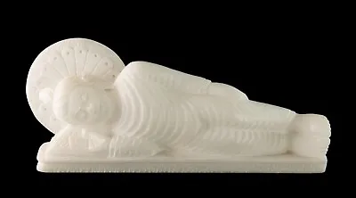 Buddha Marble White Of Makrana Statue Hand Made 8 11/16in - 8196 • $140.43