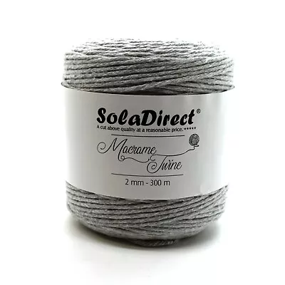 2 3 5 Mm Grey Natural Craft Macramé Cotton String Artisan Thread Twisted Cord • £9.88