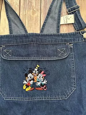 NWT Vintage Disney Store Mickey Goofy Minnie Pluto Denim Overalls 4XL XXXXL • £97.07