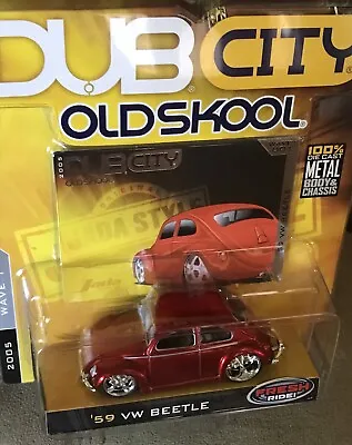 $9.99 • Buy 2005 Jada Toys DUB CITY OLD SKOOL ~ Metallic Red ~ '59 VW Beetle ~ Wave 1
