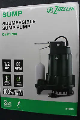 Zoeller 1096 1/2-HP 115-Volt Cast Iron Submersible Sump Pump • $215