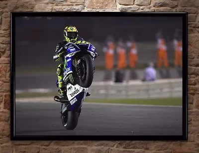 Valentino Rossi Motorbike Wheelie High-Quality Poster Print Wall Art A1 A2 A3+ • £17.99