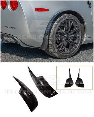 For 05-13 Corvette C6 BASE XL Extended GLOSSY BLACK Rear Splash Guards Mud Flaps • $99.98