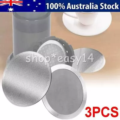 3PCS 61mm Metal Stainless Steel Fine Coffee Filter Mesh For AeroPress AU • $11.99
