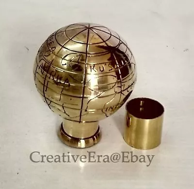 $12.82 • Buy Brass Globe Handle Head Finish For Walking Stick Wood Canes Style Gift Antique