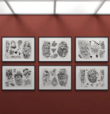 $179.52 • Buy 👺 New 2023 - Chicano Tattoo Flash Set Size A3 (money Makers)