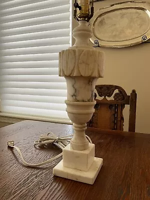 Vintage White Italian Marble Table Lamp • $120