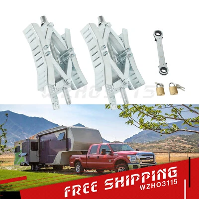 $36.99 • Buy Wheel Chock Stabilizer Camper Scissor 2 Sets For RV Travel Trailers X Chocks
