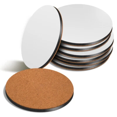£3.99 • Buy 10cm MDF Blank Sublimation Coasters Cork Backed Round XL Jumbo Extra Large