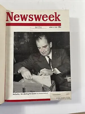 1950 NEWSWEEK Apr - June Bound Book Berlin Marx Queen Mary Boston Red Sox • $44.19