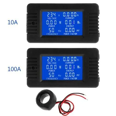 6in1 Digital AC 80~260V Power Energy Monitor Voltage Current KWh Watt Meter 100A • $23.21