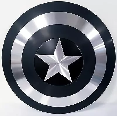 12  Medieval Black Captain America Shield Metal Prop Avengers Child Gift Toy • $49.50