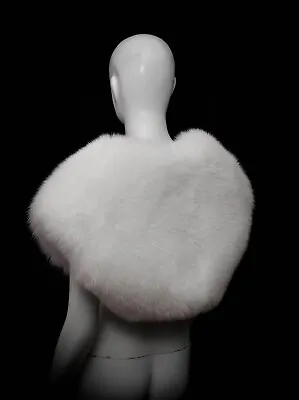 Genuine Snow White Fox Fur Weddings Bolero Shrug Vest Gilet Jacket • $421.94