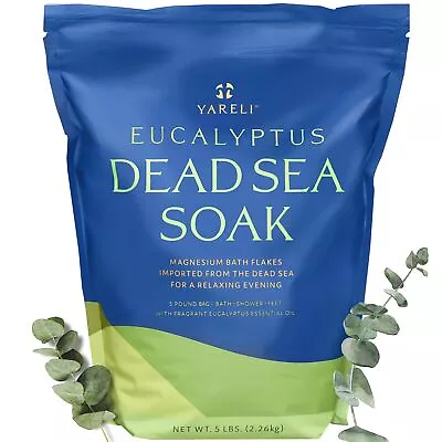 Yareli Dead Sea Bath & Foot Soak Eucalyptus Magnesium Bath Salt Flakes Stro... • $29.09
