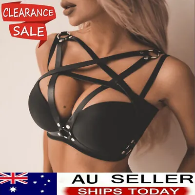 Erotic Leather Harness Lingerie Women Sexy Chest Bondage Belts Garter Suspenders • $12.74