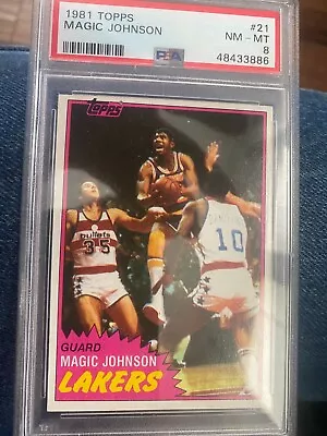 62504407 MAGIC JOHNSON 1981 Topps 21 PSA 8 • $65.99