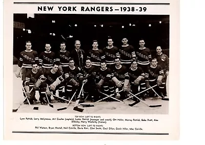 VINTAGE ORIGINAL 1938 1939 NEW YORK RANGERS 8x10 TEAM PHOTO NHL HOCKEY • $150