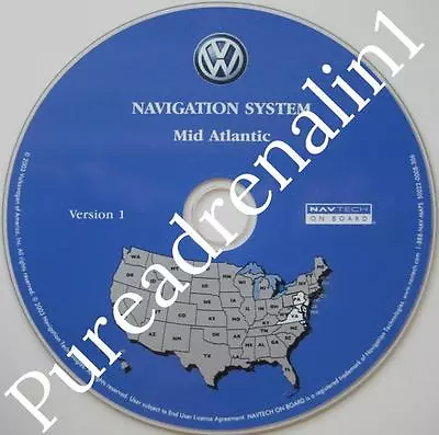 2004 Vw Volkswagen Touareg Navigation Map Disc Cd 8 Mid Atlantic Pa Va Md De Nj • $20