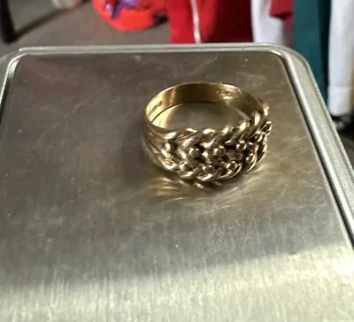 Vintage HM 9ct Solid Gold 375 Keeper Ring In Size M • $68.75