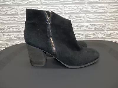 Ecote Black Cow Suede Booties Size 9 • $12.99