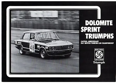 Triumph Dolomite Sprint Group 1/2 BTCC Successes 1975 UK Market Foldout Brochure • £58