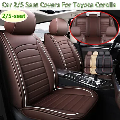 2023 Breathable Leather Car Seat Cover Front/Full Set Cushion For Toyota Corolla • $104.05