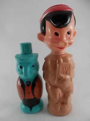 Vintage Jiminy Cricket & Pinocchio Soaky Bottles Colgate Palmolive Disney 1960s • $19.99