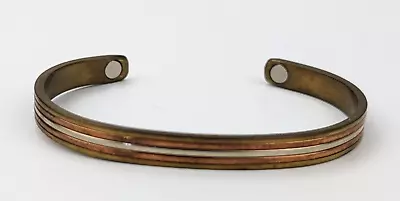 Vintage Men's Mixed Metals Copper Brass Adjustable Cuff Bracelet 1/4  Wide • $24.99