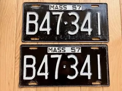 Pair Of 1957 Massachusetts License Plates • $74.99