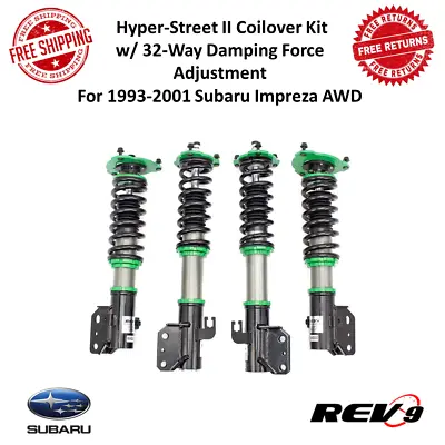 REV9 Hyper-Street II Coilover Kit W/ 32-Way Damping For 93-01 Subaru Impreza AWD • $550