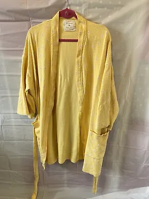 M & S  Waffle Texture Summer Dressing Gown Daisy Print Yellow Mix Size XL 18 • £14.99