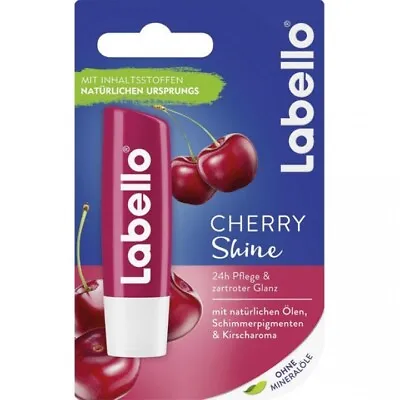 Labello CHERRY Shine In The 1 3 Or 6 Pack Lip Balm - Without Mineral Oils • £5.29